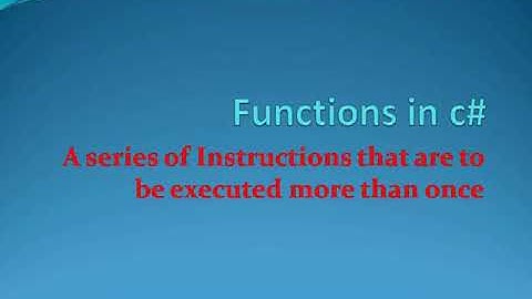 Functions with its type in c#(Tamil)