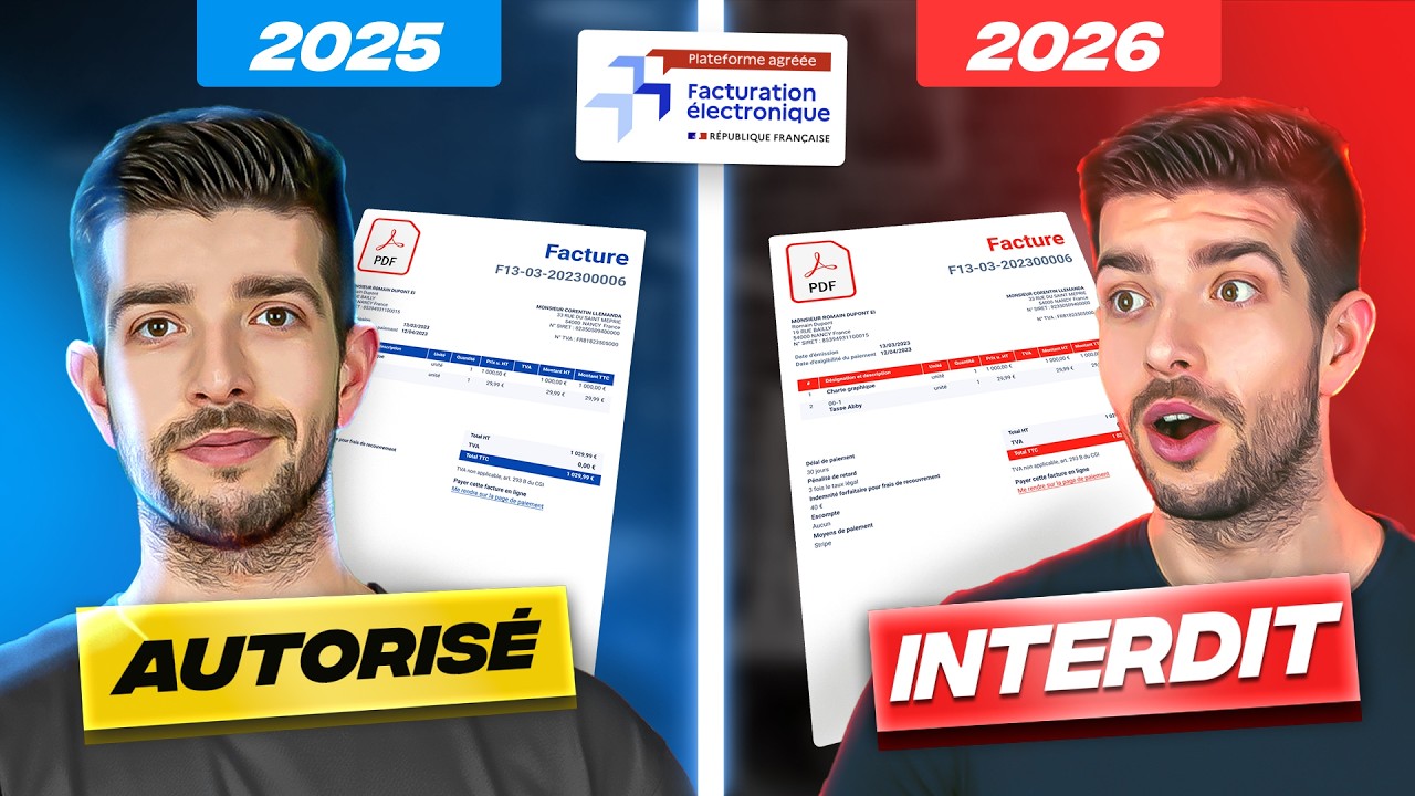 Miniature de la vidéo : Interdit dès 2026 : la facture PDF disparaît (et ce que vous devez faire maintenant !)