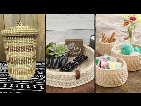 Burr basket| Crochet Storage Basket| Valentine day Gift Baskets - YouTube