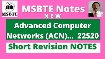 MSBTE Advanced Computer Networks - ACN Chapter 4 Short NOTES for MCQ | Detail Explanation |