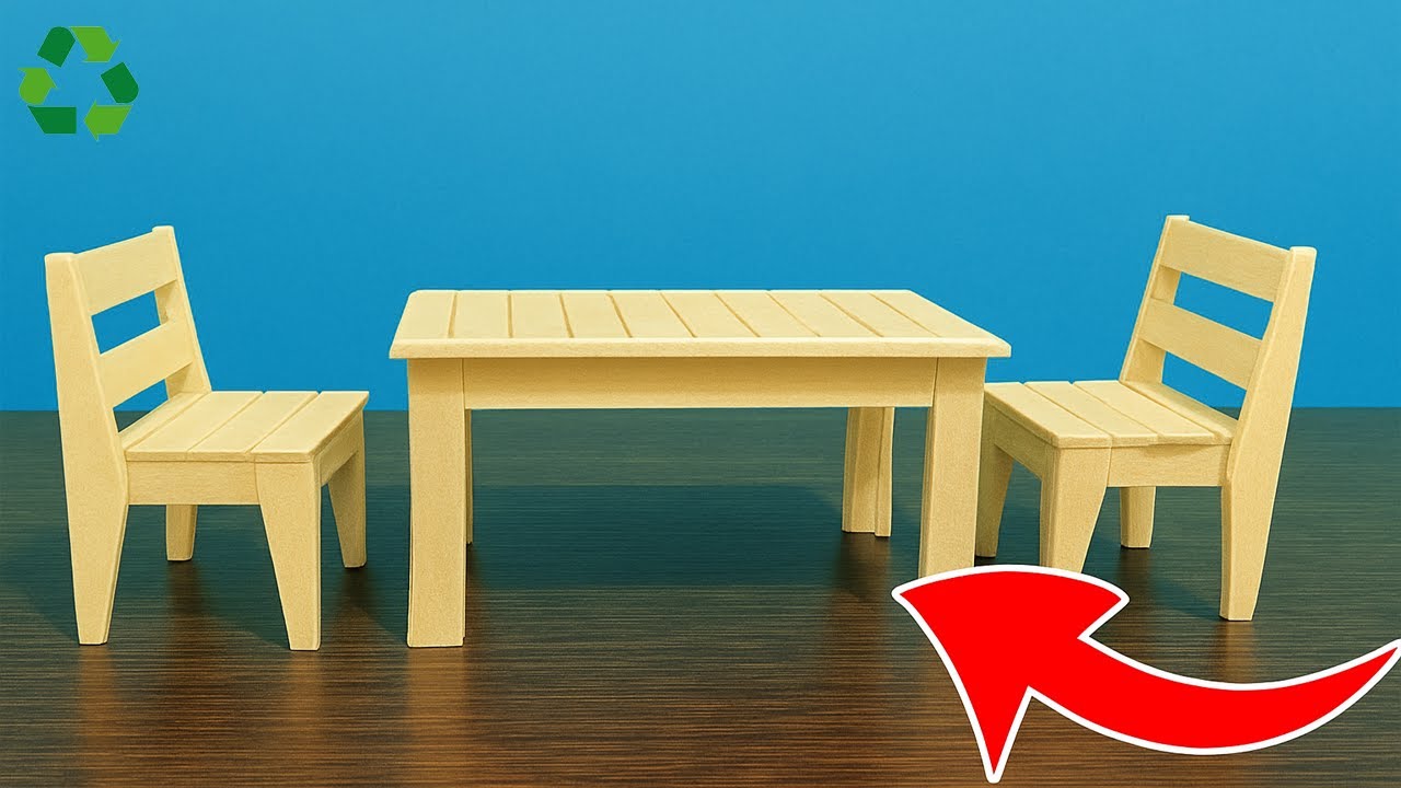 Don’t Throw Away Popsicle Sticks! I Made This Mini Table Set From Scratch!