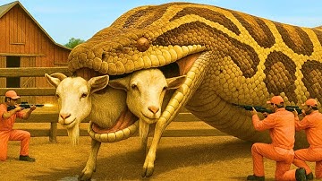 Courageous Rescue Team Fights Deadly Giant Python to Save an Innocent Goat 🐍