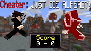 Minecraft Sumo Cheater FAILS To Kill Me And GIVES UP...