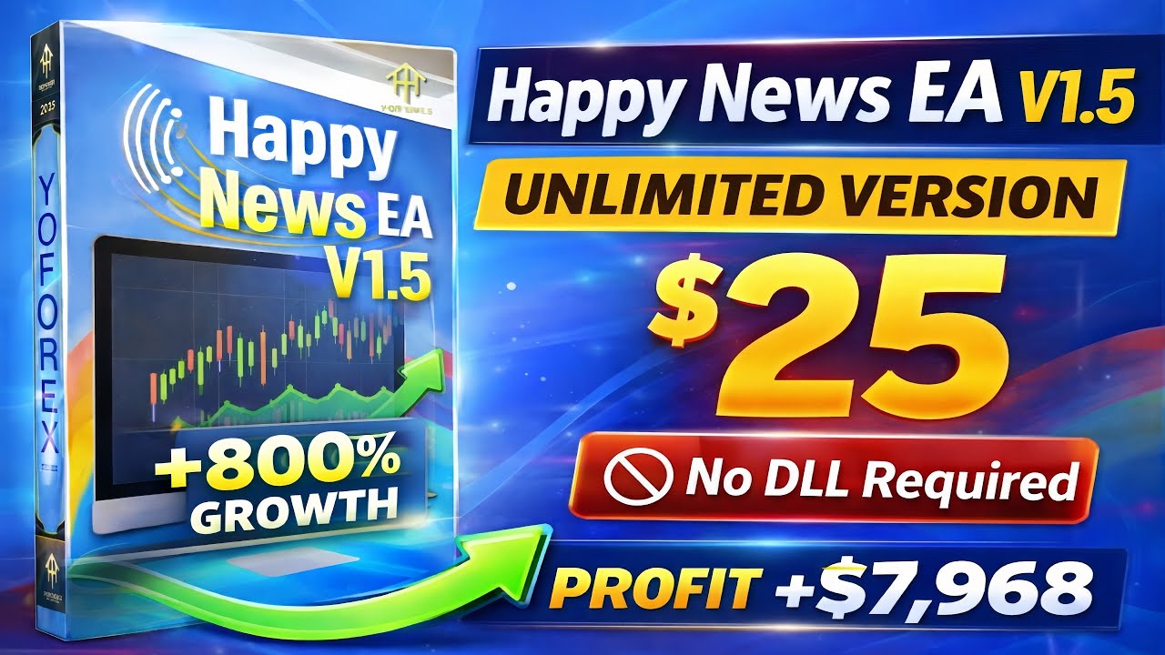 Happy News EA V1.5 MT4 – Smart News Trading Robot | No DLL | Latest Build