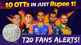 Watch T20 World Cup 2026 + 10 OTT Apps only INR 1 for a month | Ind vs Pak | Live Streaming Info