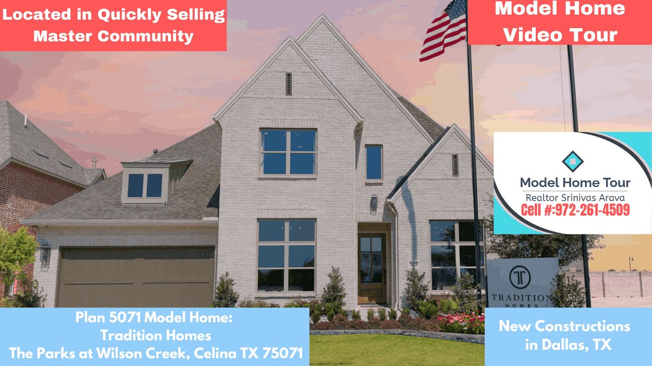 Tradition Homes Plan 5071 Model - The Parks at Wilson Creek, Celina TX | Master Community 