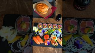 Кето-суши и вишневый бургер?😱🍱🍔 #вкусно #food #еда #бургер #суши #ресторан #фастфуд