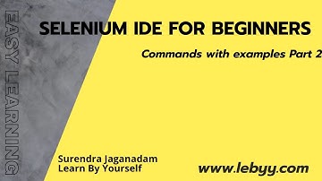 Selenium IDE commands with examples Part 2