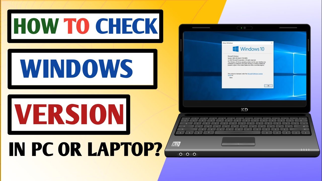 How to Check Windows Version in Laptop or PC - YouTube