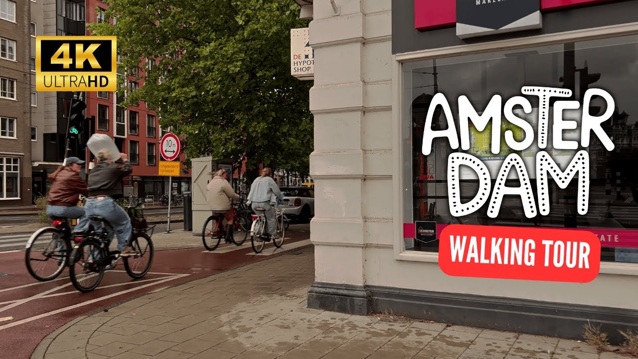 🏳️‍🌈 Walking in The Rain in Amsterdam 🌈| 4K ASMR City Sounds