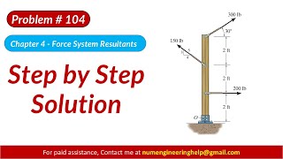 *4–104. Replace the force system acting on the post #statics Profile