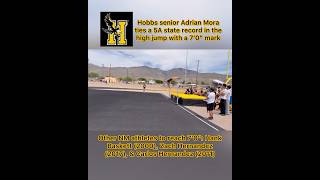 NM STATE RECORD 🚨: Hobbs senior Adrian Mora tied the 5A State Record in high jump with a 7’0” mark