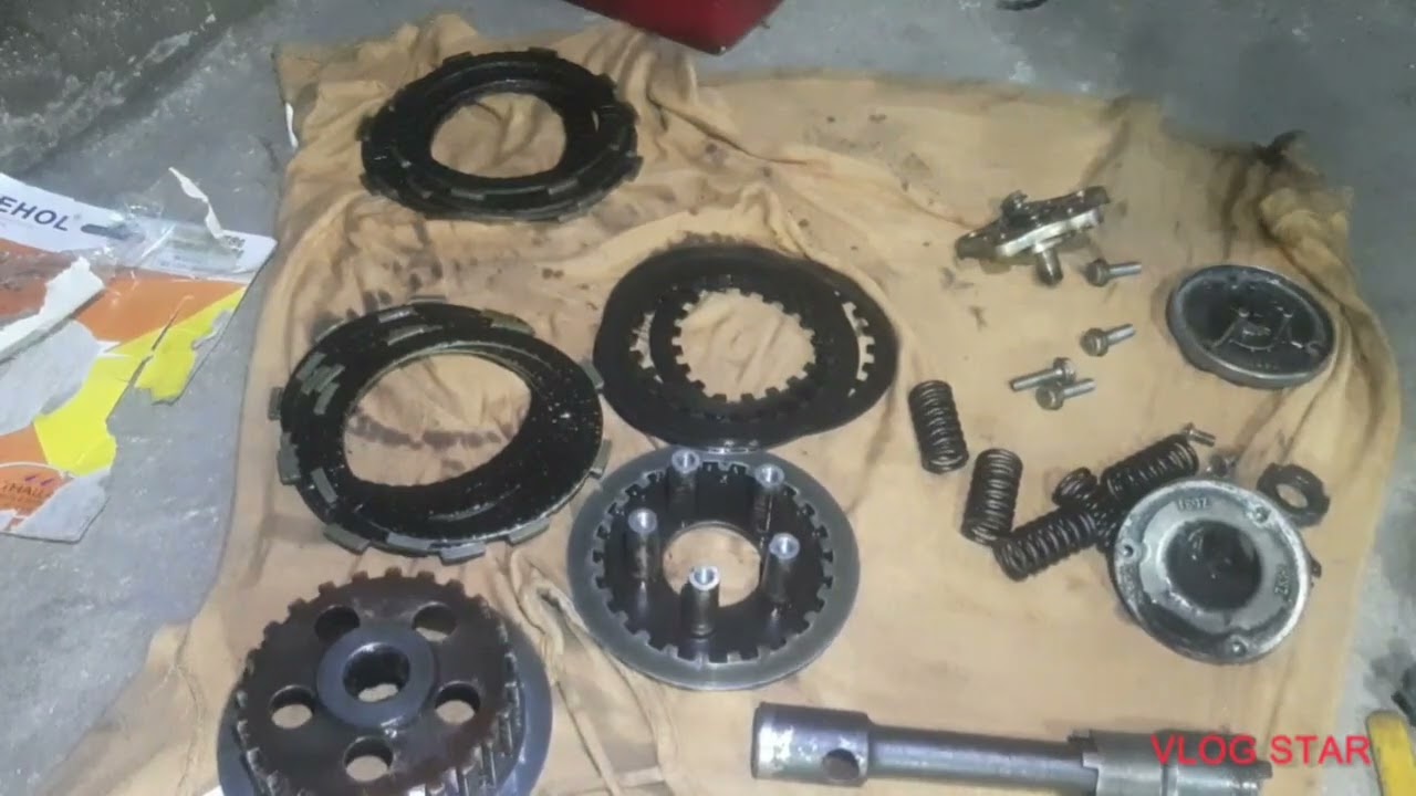 part 3, motor star 155 restoration, change clutch lining, tank and side cover installation/ RICHMOTO
