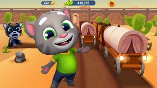 Talking Tom Gold Run - Stupid Tom Catches Raccoons In The Old Western Town - Full Screen