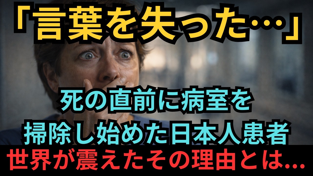 【海外の反応】「言葉を失った…」死の直前に病室を掃除し始めた日本人患者→世界中の医師が号泣した本当の理由