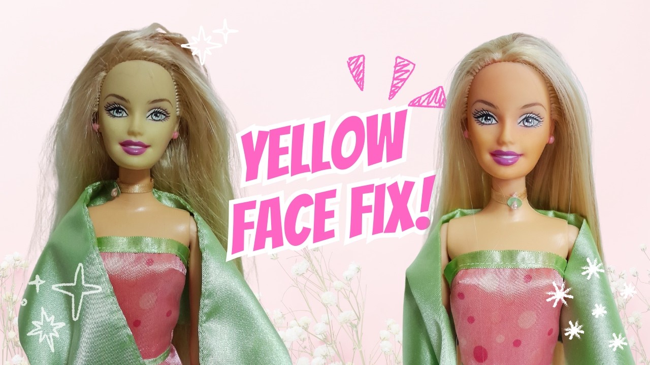 Как исправить пожелтение лица Барби | Реставрация куклы Barbie Totally Spring Primavera 2004
