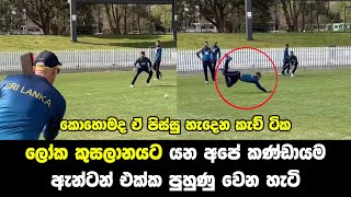 Sri Lanka cricket team fielding practice with Anton Roux