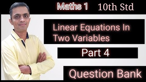 Maths1 10th Std Les. no.1 Linear Equations In Two Variables Question bank Q.2 B) 6 to 10 Part 4