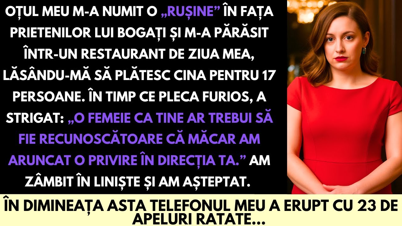 Soțul Meu M-a Numit O Rușine În Fața Prietenilor Lui Bogați — Și M-a Lăsat Să Plătesc Cina De $4,000