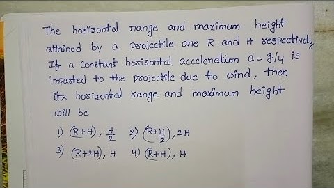 The horizontal range and maximum height attained by a projectile and R and H respectively