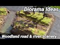 Realistic scenery - How to build forest road and river Diorama DIY