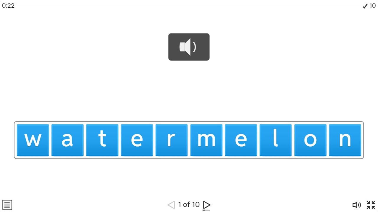 GAME 24-A10 FRUIT (Anagram)
