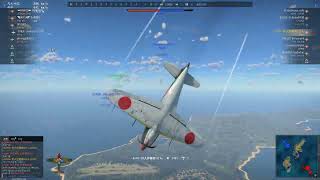 War thunder, J2M2, 3kills without engine power