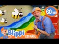 El colorido da de juego de blippi  blippi  moonbug kids parque de juegos
