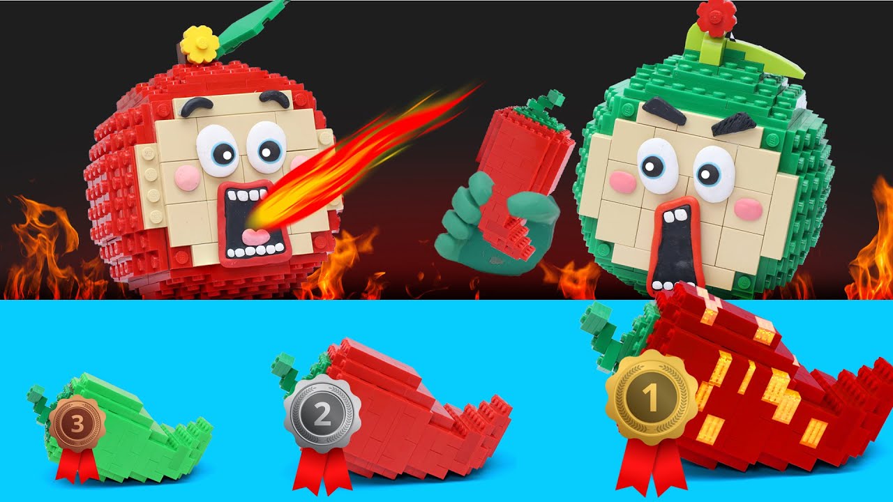 LEGO Mukbang The Hottest Chili Pepper Contest - Stop Motion Cooking ASMR