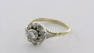Gouden Bicolour Etourage Ring Met Roos Diamant 14 Krt