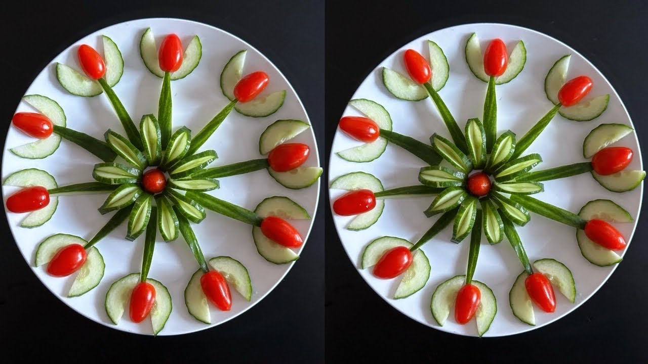 Super Salad Decoration Ideas / Tomato and Cucumber Plate Decoration
