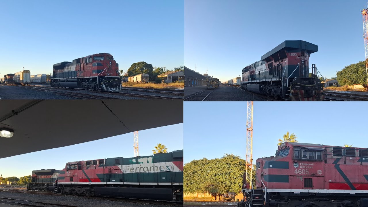 Maniobras en la antigua estacion de ferrocarril en mazatlan sinaloa y partida de tren