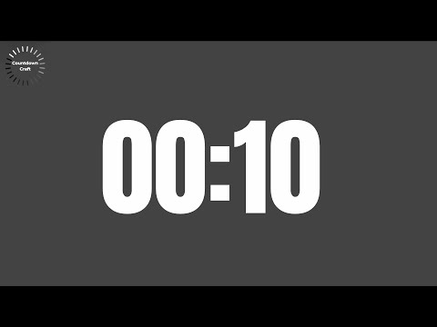 10 Seconds Countdown Timer (in Dark Grey Background)