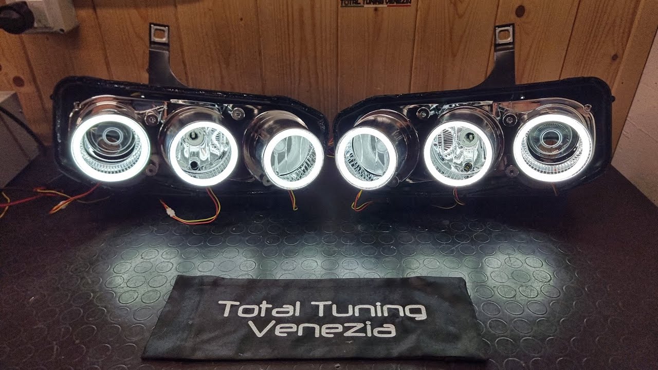 Alfa Romeo 159 Fanali Angel Eyes led tuning retrofit - YouTube