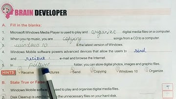 Class 6// More on Window 7// Fill up and true or false