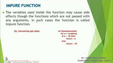 XII-COMPUTER SCIENCE -UNIT 1- CHAPTER 1" FUNCTION" PART2 (English Medium)