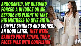 📝My Husband Forced Divorce Before Flying With His Mistress—1 Hour Later, They Were Banned…❌