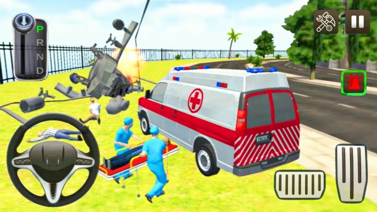 Roof Jumping Ambulance Rescue Driving - Car Racing Ambulance Simulator Android Gameplay