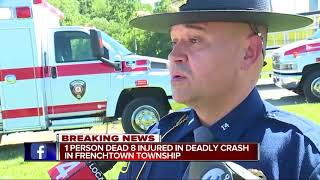 1 dead, 7 injured after van transporting people with special needs rolls over in Monroe Co.