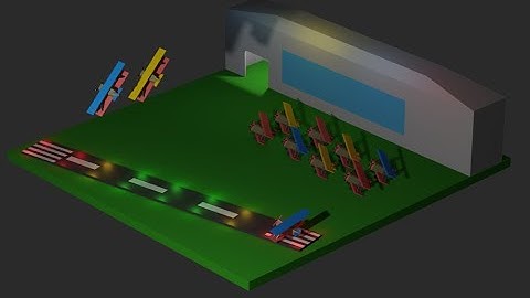 low poly airport modeling+render time-lapse / blender 2.81
