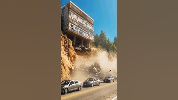 OMG😱cliff collapse disaster during the day #shorts #constructiondisaster #landslide #disaster