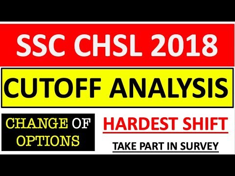 SSC CHSL 2018 TIER 1 EXPECTED CUTOFF ANALYSIS| TAKE PART IN SUREVEY