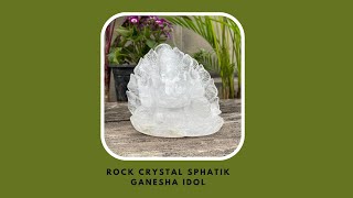 Sphatik Ganesha | Crystal Ganesha | Big Size Sphatik Ganesha | Handmade Crystal Ganesha for Temple