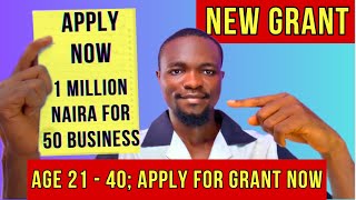 APPLY: 1 Million Naira Grant for 50 Businesses - Business Grant Application in Nigeria