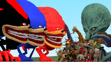 The Sonic Tapes Family Vs All Zoochosis Mutant Animals In Garry