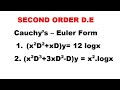 Homogeneous Cauchy-Euler Second Order Differential Equations-Problems