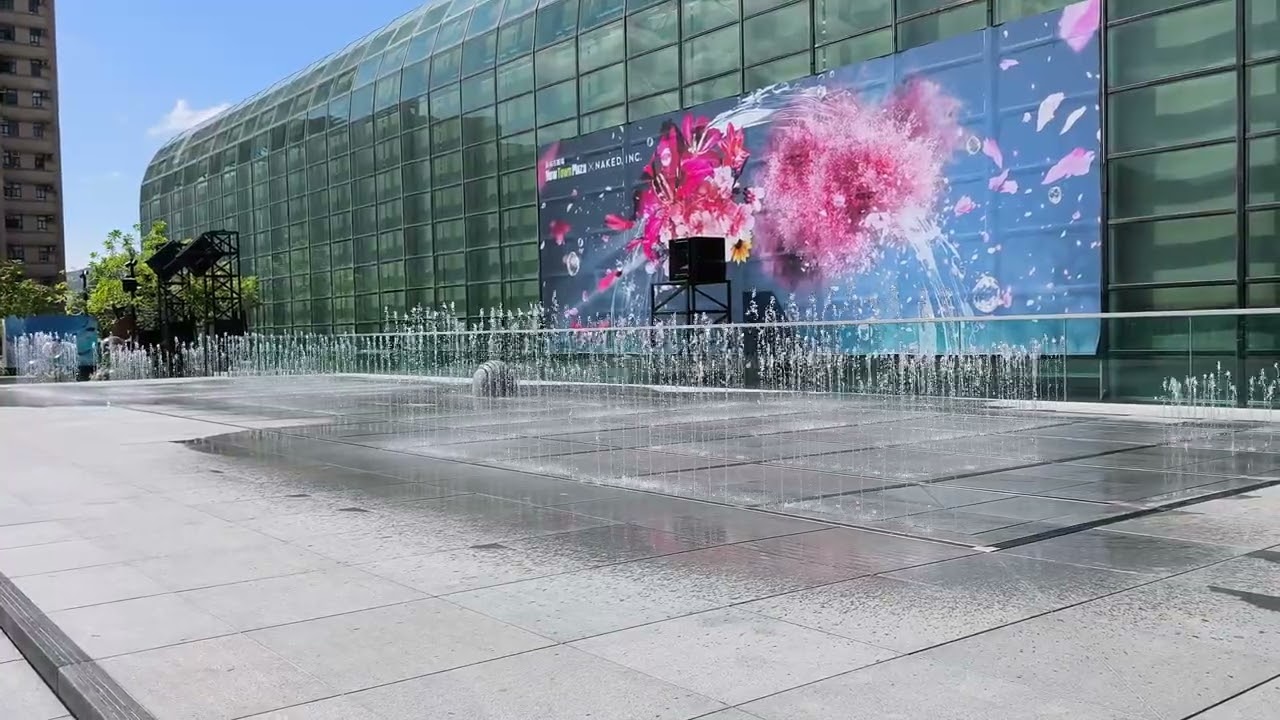 Shatin New Town Plaza Sky Garden fountain - Non music performance hours(Effect 2 Daytime)