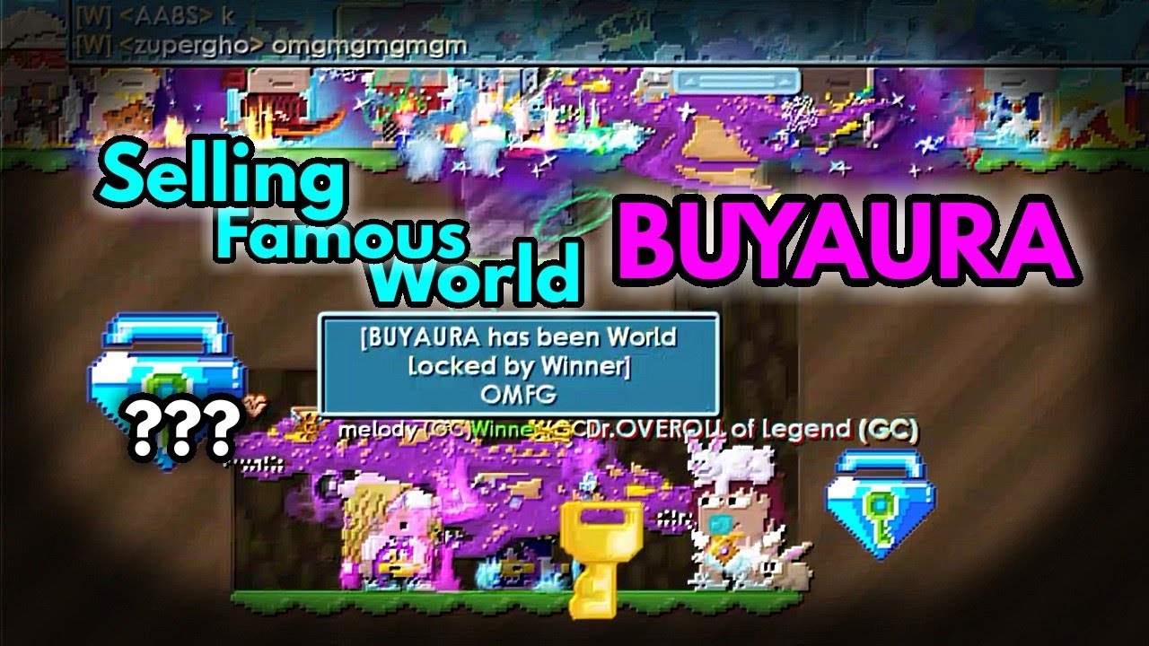 Selling Famous World BUYAURA ! Howmany Blue Gem Locks ? Growtopia