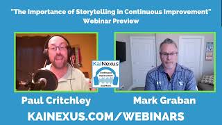 Webinar Preview: The Importance of Storytelling in Continuous Improvement by Paul Critchley