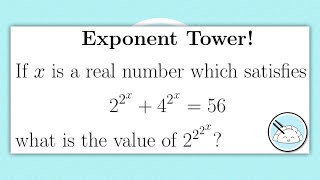 2^2^x + 4^2^x = 56, 2^2^2^x = || High School Math